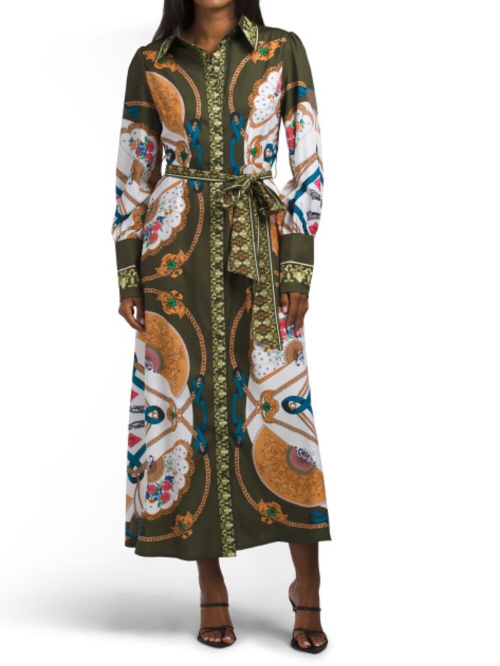 NANCY YANG Printed Shirt Dress